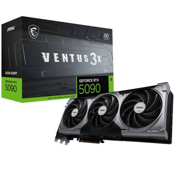 MSI VENTUS GEFORCE RTX 5090 32G 3X OC videokaart NVIDIA 32 GB GDDR7 (GEFORCE RTX 5090 32G VENTUS 3X OC) thumbnail