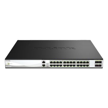 D-Link DXS-3130-28P Managed L3 10G Ethernet (100/1000/10000) Power over Ethernet (PoE) Zwart, Grijs (DXS-3130-28P/E) thumbnail
