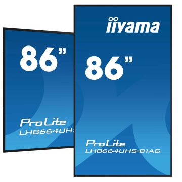 iiyama LH8664UHS-B1AG beeldkrant Digitaal A-kaart 2,18 m (86") LED Wifi 500 cd/m² 4K Ultra HD Zwart Type processor Android 11 24/7 (LH8664UHS-B1AG) thumbnail