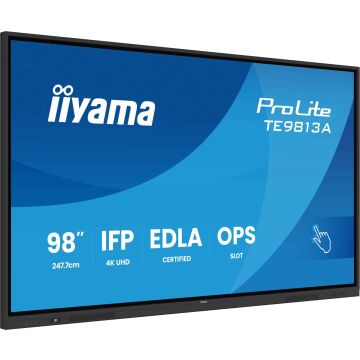 iiyama TE9813A-B1AG beeldkrant Interactief flatscreen 2,48 m (97.5") Wifi 500 cd/m² 4K Ultra HD Zwart Touchscreen Type processor Android 18/7 (TE9813A-B1AG) thumbnail
