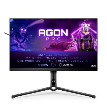AOC AGON AG324UX computer monitor 80 cm (31.5") 3840 x 2160 Pixels 4K Ultra HD LED Zwart, Rood (AG324UX) thumbnail