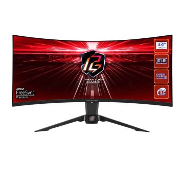 ASRock Phantom PG34WQ15R2B Curved Gamging-Monitor 86,3cm (34 Zoll) (90LXA060-A0E2A0V) thumbnail