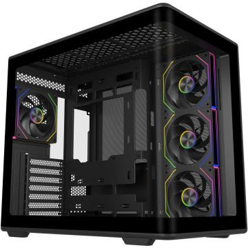 Cooler Master E600-KGNN-S02 Tempered Glass Panoramic Panel- Full curved, 7 x ARGB fans, supports (E600-KGNN-S02) thumbnail