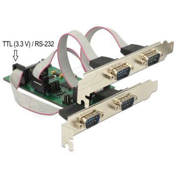 DELOCK PCI Express x1 Karte zu 3 x Seriell RS-232 + 1 x TTL (62922) thumbnail