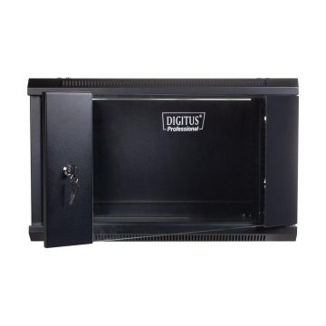 Digitus 4U wall mounting cabinet 19 rack 600x450, glass door, mounted, 60kg, grey (RAL 7035) (DN-W19 04U/450) thumbnail