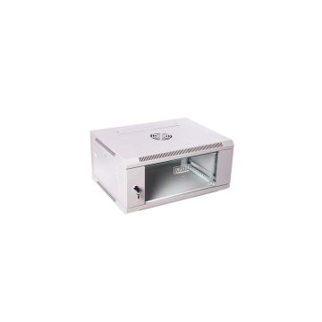 Digitus 6U wall mounting cabinet 19 rack 600x450, glass door, mounted, 60kg, grey (RAL 7035) (DN-W19 06U/450) thumbnail