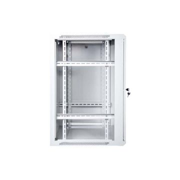 Digitus 18U wall mounting cabinet 19 rack 600x600, glass door, mounted, 60kg, grey (RAL 7035) (DN-W19 18U/600) thumbnail