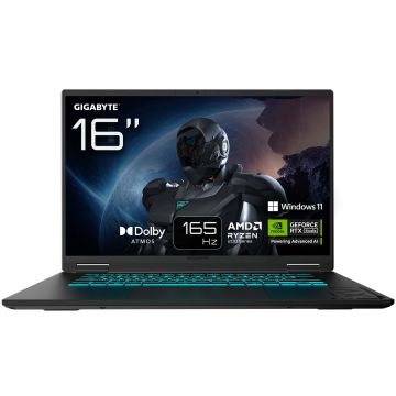 GIGABYTE GAMING A16 3VHK3EE864SH laptop AMD Ryzen™ 7 260 40,6 cm (16") WUXGA 32 GB DDR5-SDRAM 1 TB SSD NVIDIA GeForce RTX 5060 Wi-Fi 6E (802.11ax) Windows 11 Home Zwart (GAMING A16 3VHK3EE864SH) thumbnail