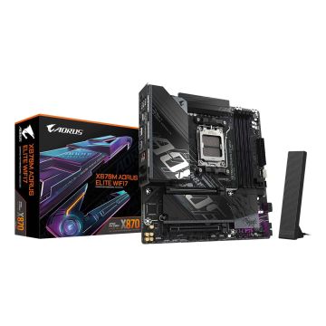 GIGABYTE X870M AORUS ELITE WIFI7 AMD X870 Socket AM5 micro ATX (X870M A ELITE WIFI7) thumbnail