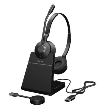 Jabra Engage 55 Headset Draadloos Hoofdband Kantoor/callcenter Bluetooth Oplaadhouder Zwart (9559-415-111) thumbnail