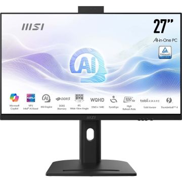 MSI Modern AM273QP AI 1UM-059EU Intel Core Ultra 7 155H 68,6 cm (27") 2560 x 1440 Pixels Alles-in-één-pc 32 GB DDR5-SDRAM 1 TB SSD Windows 11 Pro Wi-Fi 6E (802.11ax) Zwart (MODERN AM273QP AI 1UM-059EU) thumbnail