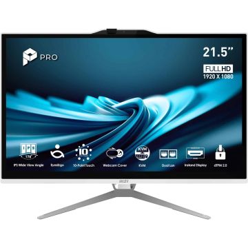 MSI Pro AP222T 14M-623EU Intel® Pentium® Gold G7400 54,6 cm (21.5") 1920 x 1080 Pixels Touchscreen Alles-in-één-pc 8 GB DDR4-SDRAM 128 GB SSD Windows 11 Pro Wi-Fi 5 (802.11ac) Wit (PRO AP222T 14M-623EU) thumbnail