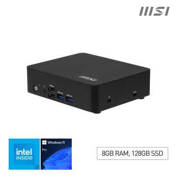MSI Cubi NUC TWG-014EU Intel® N N250 8 GB DDR5-SDRAM 128 GB SSD Windows 11 Pro Mini PC Zwart (9S6-B21211-014) thumbnail