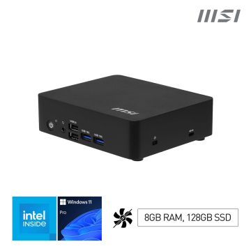 MSI Cubi NUC TWG S-013EU Intel® N N150 8 GB DDR5-SDRAM 128 GB SSD Windows 11 Pro Mini PC Zwart (9S6-B21221-013) thumbnail
