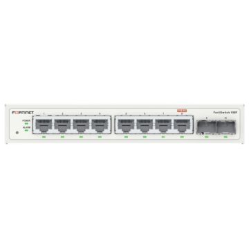 Fortinet FortiSwitch-108F L2 Switch - 8 x GE RJ45 ports 2 x GE SFP Fanless 12V/3A power adapter of input voltage 100 - 240VAC an (FS-108F-EU) thumbnail
