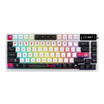 ASUS ROG Azoth X toetsenbord Gamen USB + RF Wireless + Bluetooth Zwart, Wit (90MP044F-BKUA30) thumbnail