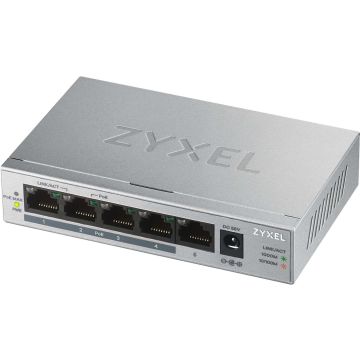 Zyxel GS1005HP Unmanaged Gigabit Ethernet (10/100/1000) Power over Ethernet (PoE) Zilver (GS1005HP-EU0101F) thumbnail