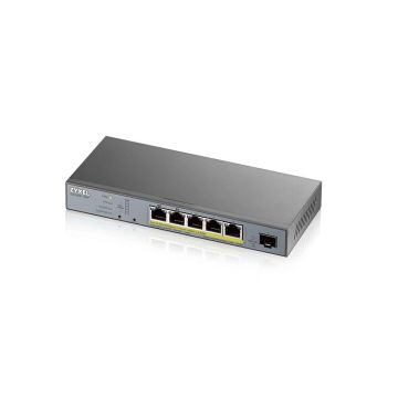 Zyxel GS1350-6HP-EU0101F netwerk-switch Managed L2 Gigabit Ethernet (10/100/1000) Power over Ethernet (PoE) Grijs (GS1350-6HP-EU0101F) thumbnail