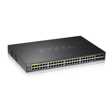 Zyxel GS2220-50HP-EU0101F netwerk-switch Managed L2 Gigabit Ethernet (10/100/1000) Power over Ethernet (PoE) Zwart (GS2220-50HP-EU0101F) thumbnail