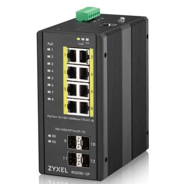 Zyxel RGS200-12P Managed L2 Gigabit Ethernet (10/100/1000) Power over Ethernet (PoE) Zwart (RGS200-12P-ZZ0101F) thumbnail