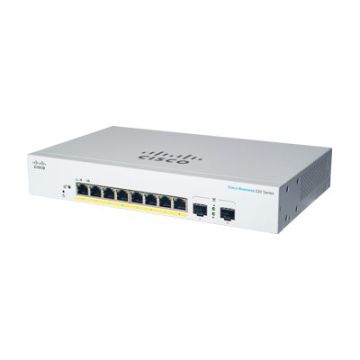 Cisco CBS220-8P-E-2G-EU netwerk-switch Managed L2 Gigabit Ethernet (10/100/1000) Power over Ethernet (PoE) Wit (CBS220-8P-E-2G-EU) thumbnail
