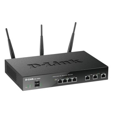 D-Link DSR-1000AC draadloze router Gigabit Ethernet Dual-band (2.4 GHz / 5 GHz) Zwart (DSR-250-WCF-12-LIC) thumbnail