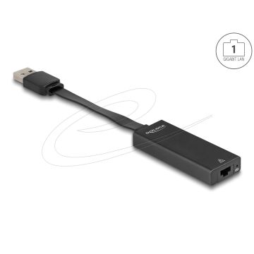 DELOCK USB Typ-A Adapter zu Gigabit LAN slim (66245) thumbnail
