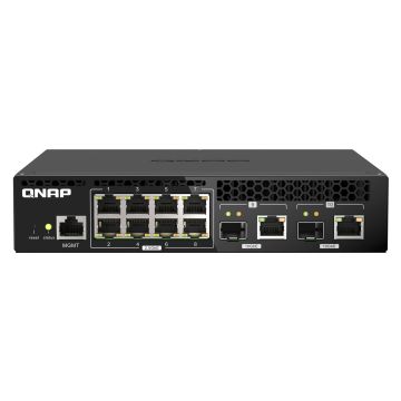 QNAP QSW-M2108R-2C netwerk-switch Managed L2 2.5G Ethernet (100/1000/2500) Power over Ethernet (PoE) Zwart (QSW-M2108R-2C) thumbnail