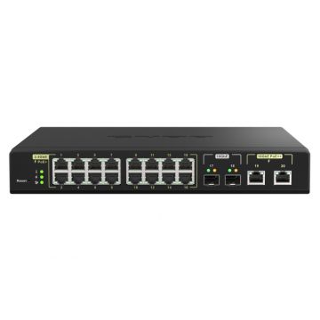 QNAP QSW-M2116P-2T2S netwerk-switch Managed L2 2.5G Ethernet Power over Ethernet (PoE) Zwart