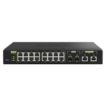 QNAP QSW-M2116P-2T2S netwerk-switch Managed L2 2.5G Ethernet Power over Ethernet (PoE) Zwart (QSW-M2116P-2T2S) thumbnail