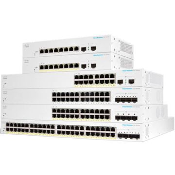 Cisco CBS220-8FP-E-2G-EU netwerk-switch Managed L2 Gigabit Ethernet (10/100/1000) Power over Ethernet (PoE) Wit (CBS220-8FP-E-2G-EU) thumbnail