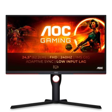 AOC G3 25G3ZM/BK computer monitor 62,2 cm (24.5") 1920 x 1080 Pixels Full HD Zwart, Rood (25G3ZM/BK) thumbnail
