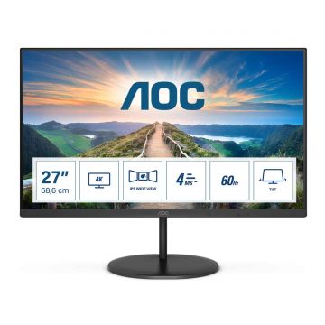 AOC V4 U27V4EA computer monitor 68,6 cm (27") 3840 x 2160 Pixels 4K Ultra HD LED Zwart