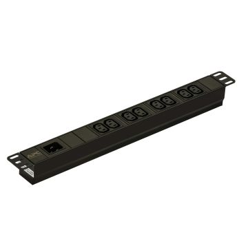 APC Easy PDU EPDU1016B, Basic, 1U, 16A, 230V, (8x)C13, C20 stekker (EPDU1016B) thumbnail