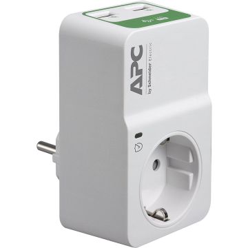 APC PM1WU2-GR Tussenstekker met overspanningsbeveiliging 3680W 1x stopcontact + 2x USB (PM1WU2-GR) thumbnail