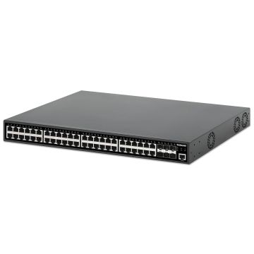 Intellinet 48-poorts Gigabit Ethernet PoE+ L2+ managed netwerk switch, 48x RJ45 + 6x 10G SFP+ uplinks, IEEE 802.3at/af conform, PoE-budget 450 W, Layer 2+/L3 Lite, 19" rackmontage, 3 jaar garantie (561969) thumbnail