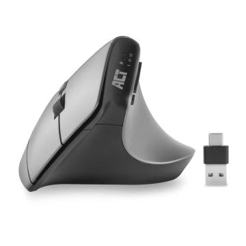 ACT Draadloze Ergonomische Muis met Bluetooth en USB-C/USB-A (AC5155) thumbnail