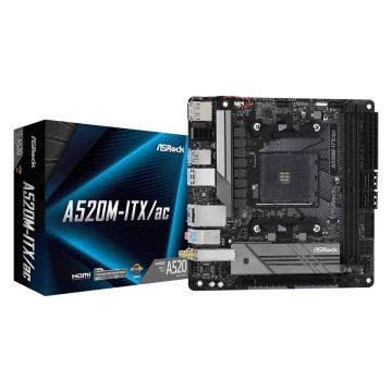 Asrock A520M-ITX/ac Socket AM4 micro ATX (90-MXBDG0-A0UAYZ) thumbnail