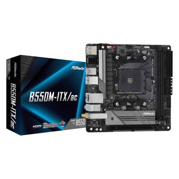 Asrock B550M-ITX/ac AMD B550 Socket AM4 mini ITX (90-MXBDH0-A0UAYZ) thumbnail