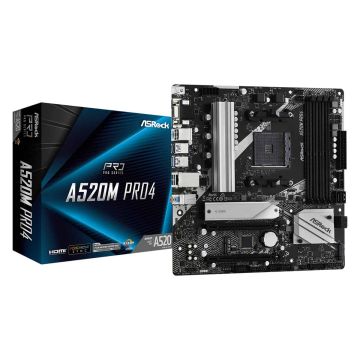 Asrock A520M Pro4 Socket AM4 micro ATX (90-MXBDU0-A0UAYZ) thumbnail