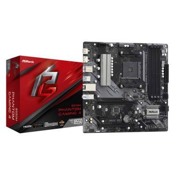 Asrock B550M Phantom Gaming 4 AMD B550 Socket AM4 micro ATX (90-MXBE90-A0UAYZ) thumbnail