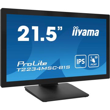 iiyama ProLite T2234MSC-B1S computer monitor 54,6 cm (21.5") 1920 x 1080 Pixels Full HD Touchscreen Zwart (T2234MSC-B1S) thumbnail