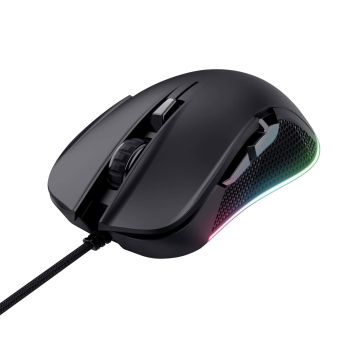 Trust GXT 922 YBAR Gaming Muis - Bedrade gamingmuis – 6 programmeerbare knoppen – 7200 DPI – Zwart (24729) thumbnail