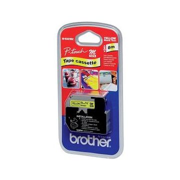 Brother M-K621B labelprinter-tape Zwart op geel