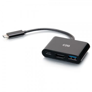 C2G USB-C 3-in-1 Mini Dock met HDMI, USB-A en USB-C stroomvoorziening tot 60W - 4K 30Hz