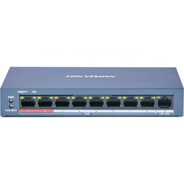 Hikvision DS-3E0109P-E/M(B) netwerk-switch Unmanaged L2 Fast Ethernet (10/100) Power over Ethernet (PoE) Blauw