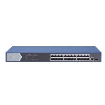 Hikvision DS-3E0526P-E netwerk-switch Unmanaged Gigabit Ethernet (10/100/1000) Power over Ethernet (PoE) Blauw