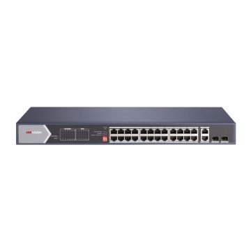 Hikvision DS-3E0528HP-E netwerk-switch Unmanaged Gigabit Ethernet (10/100/1000) Power over Ethernet (PoE) Blauw (301801519) thumbnail