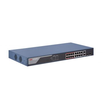 Hikvision DS-3E1318P-EI netwerk-switch Fast Ethernet (10/100) Power over Ethernet (PoE) Blauw