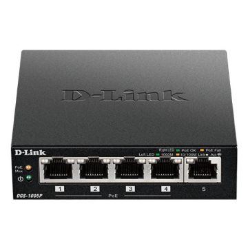 D-Link DGS-1005P/E netwerk-switch Unmanaged Gigabit Ethernet (10/100/1000) Power over Ethernet (PoE) Zwart (DGS-1005P/E) thumbnail